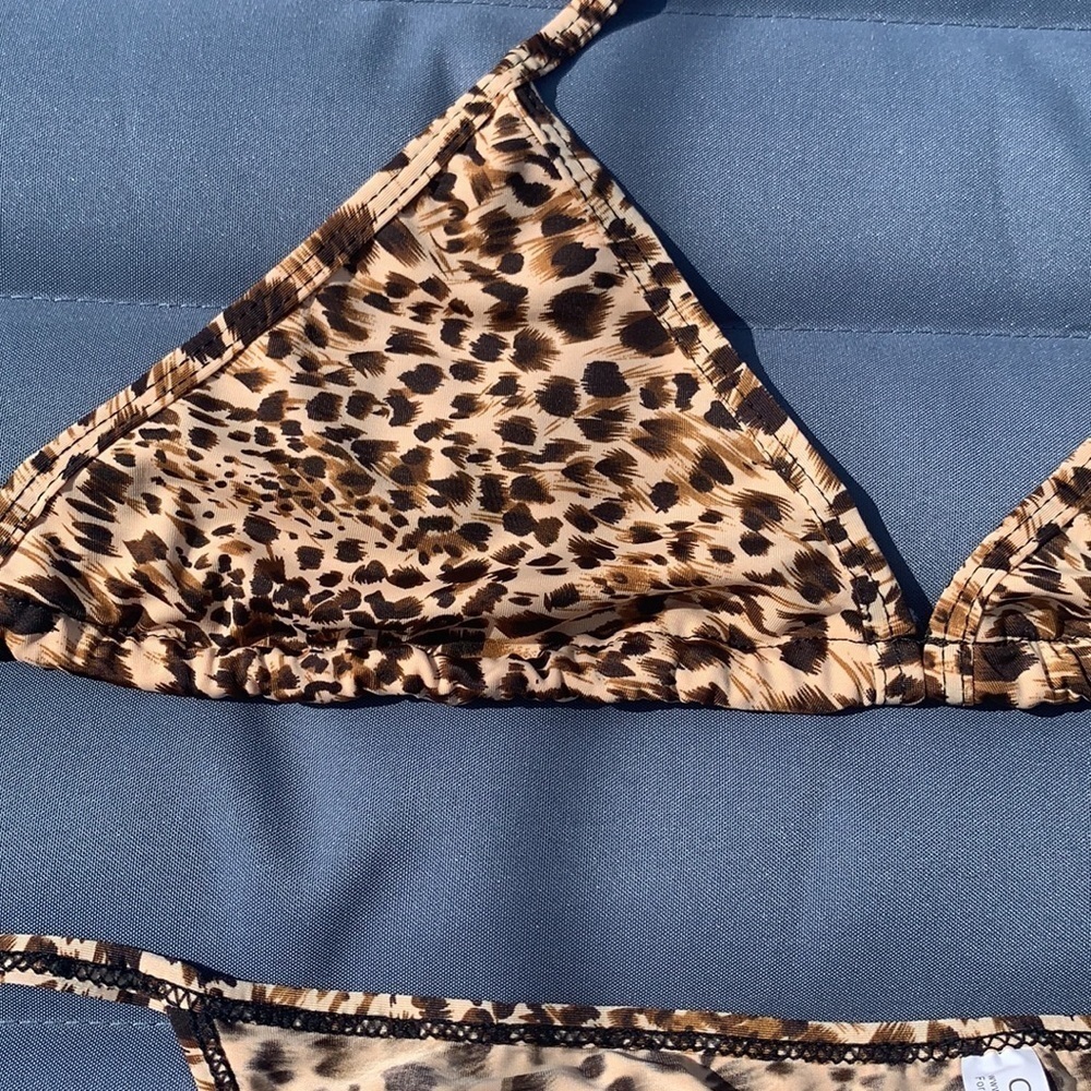 Leopard Print String Bikini - Picture 6 of 8